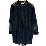 Victoria's Secret Vintage Gold Label‎  Satin And Lace Robe Black Whimsigoth M/L Photo 1