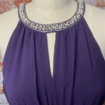 Forever 21 Purple Chiffon Beaded Keyhole Halter Maxi Dress Gown size Large bridesmaid Photo 3