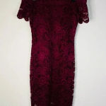Ambiance Burgandy Lace Off the Shoulder Dress Effortless Elegance Size Small Photo 0