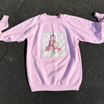 Hanes Vintage ‎ Pink Ragged Collar Sweatshirt Raggedy Ann Style Small Photo 0