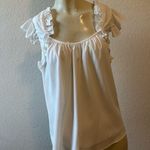 Vava by Joy Han White Ruffle Tank Blouse, , Sz: Small #3 Photo 2