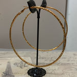 Goldtone Shimmer Hoop Earrings Gold Photo 0