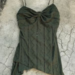 Vintage Y2K Belle Amie Asymmetrical Dark Green Spaghetti Strap Fairycore Top Size undefined Photo 0