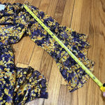 MISA Los Angeles Yanira Midi Puprple Yellow Floral Ruffle Dress Size XS Photo 12