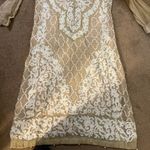 Indian Pakistani Kurta kameez 2 piece set Tan Photo 5