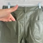 Amenah Olive Faux Leather Flare Jeans Size: 1 Green Size 2 Photo 9
