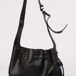 Halston Heritage Women Black Leather Crossbody Shoulder Hobo Suede Bag Purse Photo 0