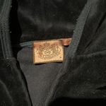 Juicy Couture  navy velour track jacket size medium big logo spell out on back Photo 2