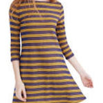 Urban Outfitters Bdg  Blue Yellow Stripe Mini Dress Size Small Photo 0