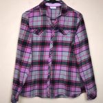 Columbia Women’s Plaid Flannel Pink Gray Black Button-Up Long Sleeve Shirt Photo 0