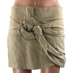 ZARA  Women's Beige Rosette Floral Bow Front Low Rise Zipper MIni Pencil Skirt XS Photo 0