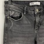 ZARA Raw Hem Distressed Denim Skinny Jeans Grey Size 4 Photo 3