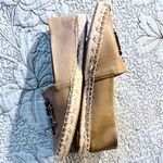 Tory Burch  Ines Leather Espadrilles Tan Logo Slip On Flats Size 8.5🧡 Photo 7