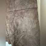 Ecru  Brown Suede Short Sleeve Shirt Photo 4