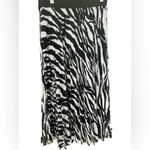 Know One Cares Pleated Zebra Striped Skirt, Elastic Waist, Size Medium Black Photo 1