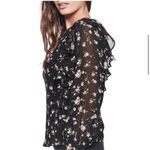 Bardot  Floral Black One-Shoulder Black Sexy Top Ruffled Detail M 8 Photo 4