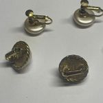 Monet Lot Of 3 Gold Tone Clip On Clip-on Signed Marvella Richelieu Photo 7