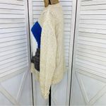 Urban Outfitters Pins & Needles Fuzzy Polar Bear Sweater Beige Blue Medium Crew Neck Photo 2