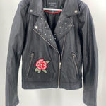 Ci Sono  premium women’s vegan leather moto jacket, embroidered‎ size Large Photo 0