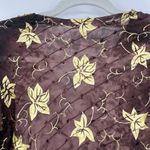 None Sheer Embroidered Y2K Sequin Women Top Sz M Brown Boho Festival Whimsigoth India Photo 6