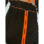 HEGLER Asymmetrical Paneled Long Sleeve Tunic Dress M Orange Gray Brown Size M Photo 3