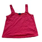 American Eagle ‎ Hot Pink Lace Back Crop Tank Top Chest Pocket Photo 0
