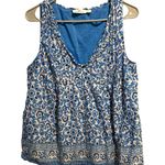 Vineyard Vines Katama Blue Tile Top S Sleeveless Pintuck Pleated Floral Lined Photo 0