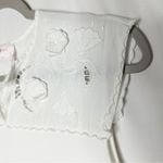 See By Chloe  White Short Sleeve Eyelet Elastic Waist Dress in Medium Photo 3