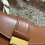 ZARA  tan faux vegan leather boxy retro 60s inspired crossbody clutch bag Photo 3