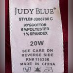Judy Blue  Burgundy Skinny Jeans Women’s Plus Size 20W Stretch Denim Photo 7