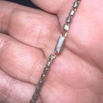 Vintage Prong Set Rhinestone Tennis Bracelet Silver Photo 1