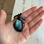 Labradorite ianiras artifacts black wire necklace Photo 6