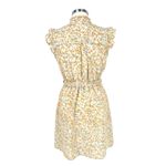 Monteau Floral Ruffle Flutter Sleeve Belted Shirt Dress White Yellow Size Large Photo 6