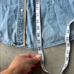 Wrangler Vtg 90s  Blue Denim Long sleeve Pearl Button Shirt Size Lg♟️ Photo 6