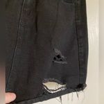 SheIn  Black Distressed Ripped Denim Raw Hem Mini Skirt #MBG Photo 4