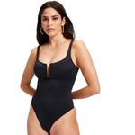 Good American NEW Black Good Touch Ruched U Ring Bodysuit Sexy Chic Size 3 L Photo 2