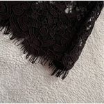 J.Crew Mockneck Floral Lace Eyelash Hem Bow Accent Top Black Sz 8 Photo 8