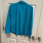 Van Heusen Womens Long Sleeve Button Down Shirt Top w/ Pockets - Blue Large Photo 2