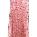 ASOS  Skirt Womens 4 Pink Floral A-Line Pleated Satin Cottagecore Boho Balletcore Photo 0