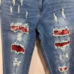 Jeans Wear Christmas Snowflake Distressed Denim Skinny Jeans size small Blue Photo 2