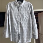 Old Navy Flannel Shirt Gray/White Plaid Size Medium Photo 2