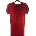 VTG Linda Allard Ellen Tracy Red Ribbed Knit 2PC Maxi Dress & Maxi Cardigan Sz M Size M Photo 4