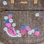 Vera Bradley NWOT Front Pocket Straw Tote Bag Pink Strawberry Cherry ZWH CLEAN Photo 1