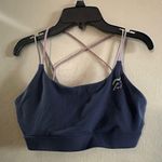 Peloton Women's Sports Bra  speed up navy strappy size medium grey athletic bra Photo 0