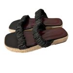 STAUD  Black Maya Ruched Espadrille Slides Sz 37 Photo 3