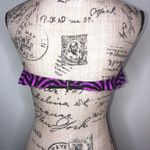 Victoria's Secret Victoria’s Secret Bandeau Wire Free Purple & Black Stripe Bikini Top Size M Photo 4