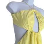 Rotate Birger Christensen Nanna Cutout Jacquard Mini Dress Pastel Yellow US 8 Photo 10
