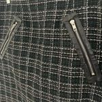 Green Plaid Mini Skirt Faux Leather Zipper Accents Size 10 Photo 1