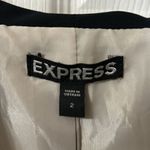 EXPRESS Cream and Black Blazer with Tuxedo Lapel and Deep V-Neckline Photo 8