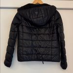 Aritzia Cozy Teddy Fuzzy Puffer Jacket Fleece Sherpa Fall Winter Hooded Coat XS Black Photo 6